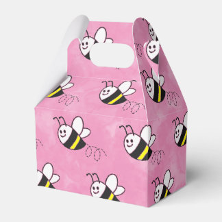 Cute Little Bee Pattern Watercolor Baby Shower Favour Box