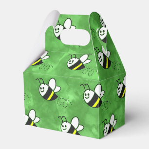 Cute Little Bee Pattern Watercolor Baby Shower Favour Box