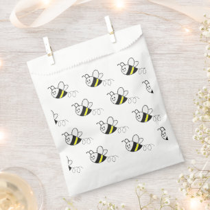 Cute Little Bee Pattern White Baby Shower Favour Bags