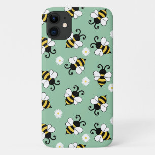 Cute little bees and daisy flowers pattern iPhone 11 case