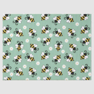 Cute little bees and daisy flowers pattern tissue paper