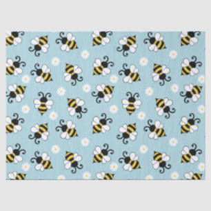 Cute little bees and daisy flowers pattern tissue paper