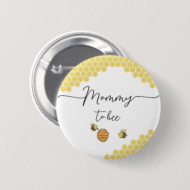 Cute Little Bees Honeycomb Mummy-to-bee 6 Cm Round Badge (Front & Back)