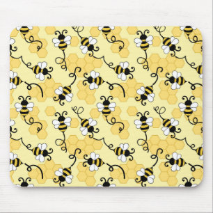 Cute little bees pattern mouse mat