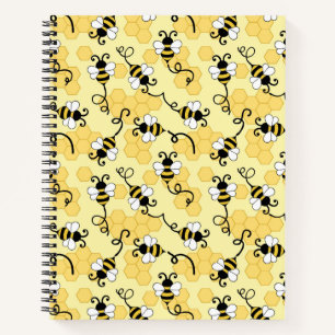 Cute little bees pattern notebook