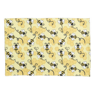 Cute little bees pattern pillowcase