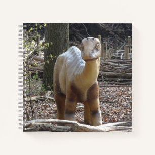 Cute Little Beige Dinosaur Square Notebook