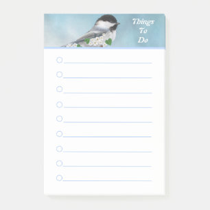 Cute Little Bird & Flowers Things To Do Lined Post-it Notes