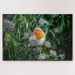 Cute little bird on plant jigsaw puzzle