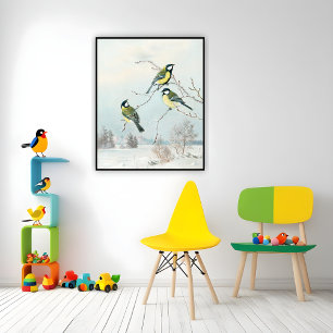 Cute little birds by Matti Karppanen, Birds Art Poster