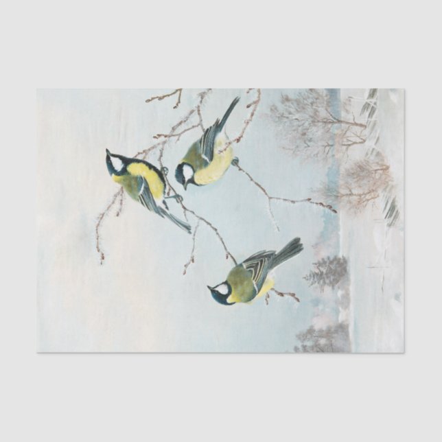 Cute little birds by Matti Karppanen, Birds Art Tissue Paper (Front)