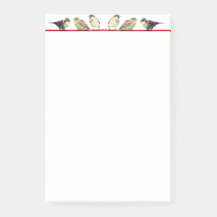 Cute little birds post-it notes