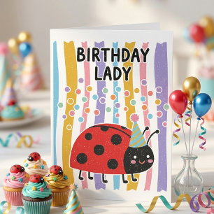 Cute Little Birthday Pun Ladybug Greeting  Card