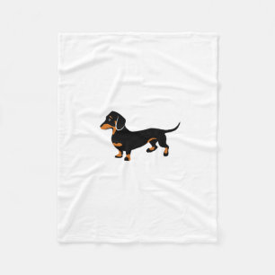 Cute Little Black and Tan Dachshund - Doxie Dog Fleece Blanket