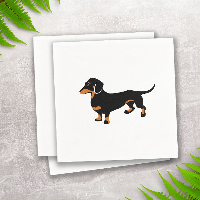Cute Little Black and Tan Dachshund - Doxie Dog Napkin (Creator Uploaded)