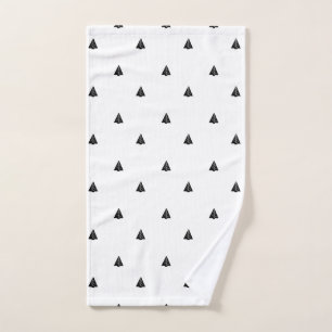Cute little black Christmas trees hand towel