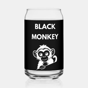 Cute Little Black Monkey Can Glass