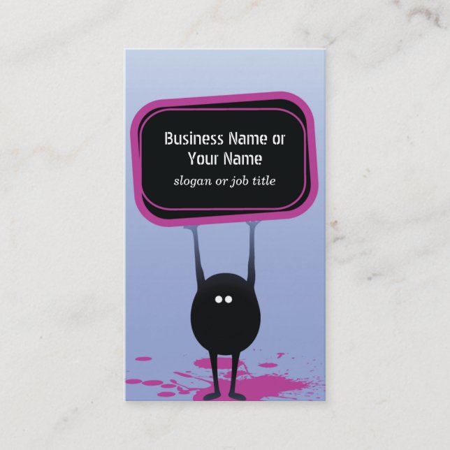 Cute little blob man custom business card (Front)
