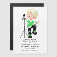 Cute Little Blonde Boy Rock Star Birthday Party