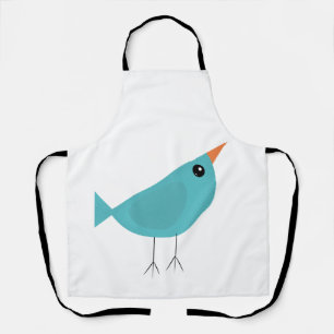 Cute little blue bird apron