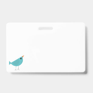 Cute little blue bird ID badge