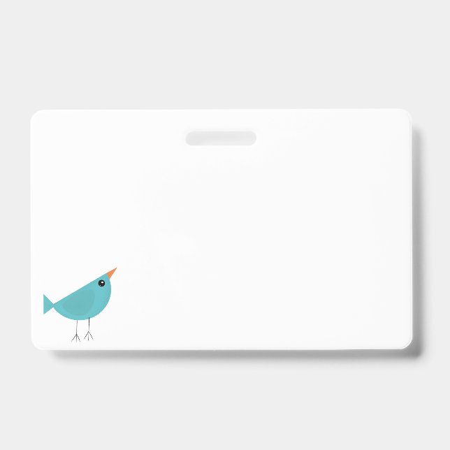 Cute little blue bird ID badge (Front)