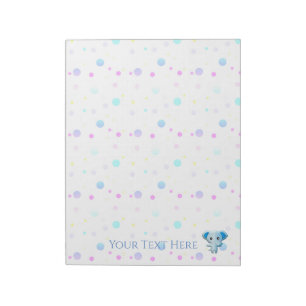 Cute Little Blue Boy Elephant Notepad