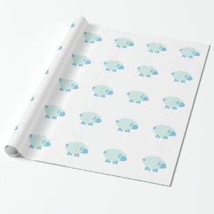 Cute Little Blue Lamb Wrapping Paper