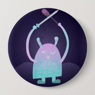 Cute Little Blue Monster 10 Cm Round Badge