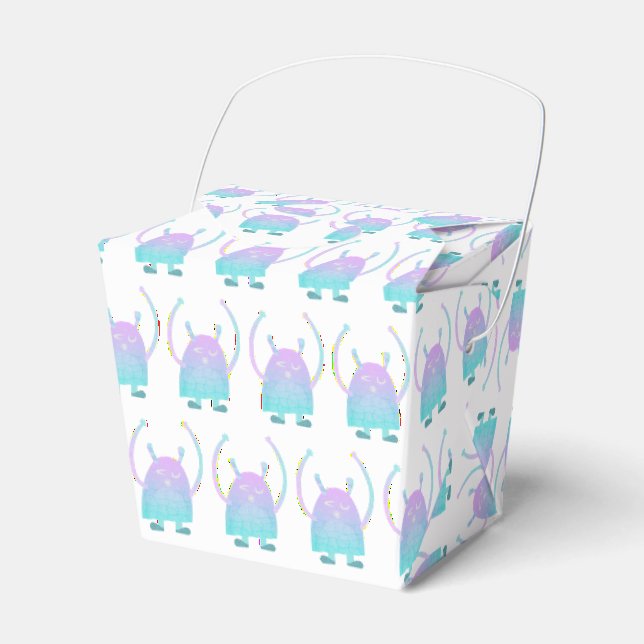 Cute Little Blue Monster Favour Box (Front Side)