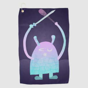 Cute Little Blue Monster Golf Towel