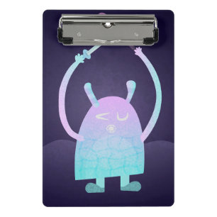 Cute Little Blue Monster Mini Clipboard