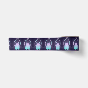 Cute Little Blue Monster Satin Ribbon