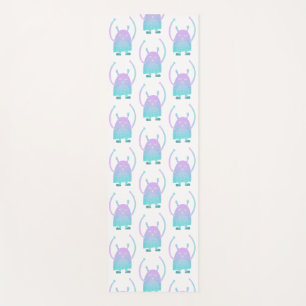Cute Little Blue Monster Yoga Mat