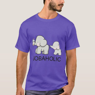 Cute Little Bobaholic Elephants Love Boba T-Shirt