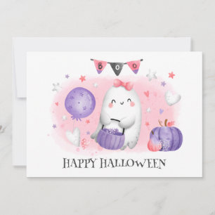 Cute Little Boo Baby Ghost Halloween Card