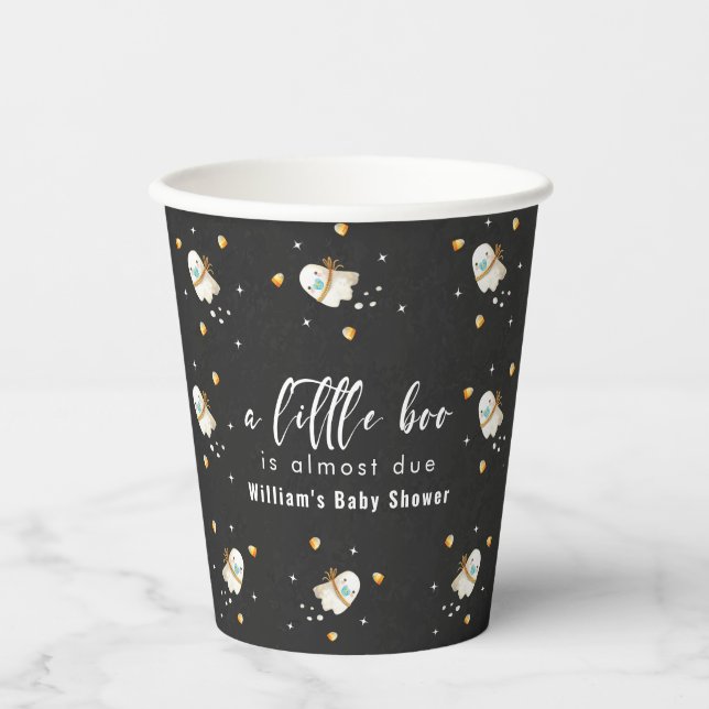 Cute Little Boo Baby Ghost Halloween Fall  Paper Cups (Front)