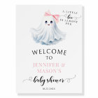 Cute Little Boo Bow baby girl shower welcome sign