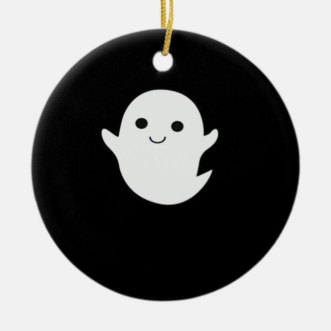 Cute Little Boo Classic Fitted Ceramic Tree Decoration (Front)