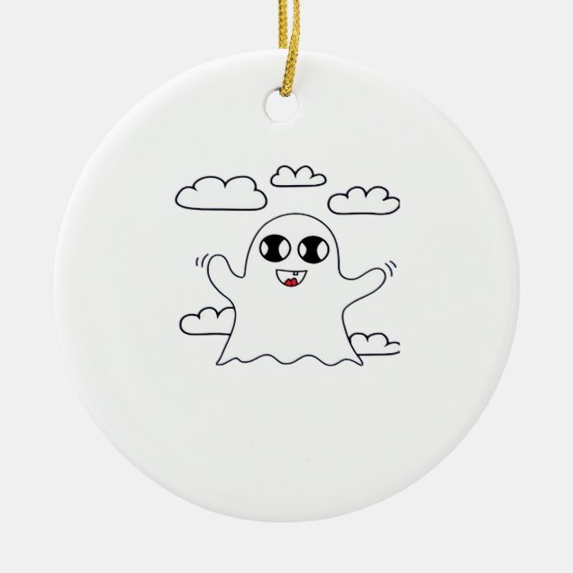 Cute Little Boo Creative Style Ceramic Tree Decoration (Front)