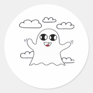 Cute Little Boo Creative Style Classic Round Sticker