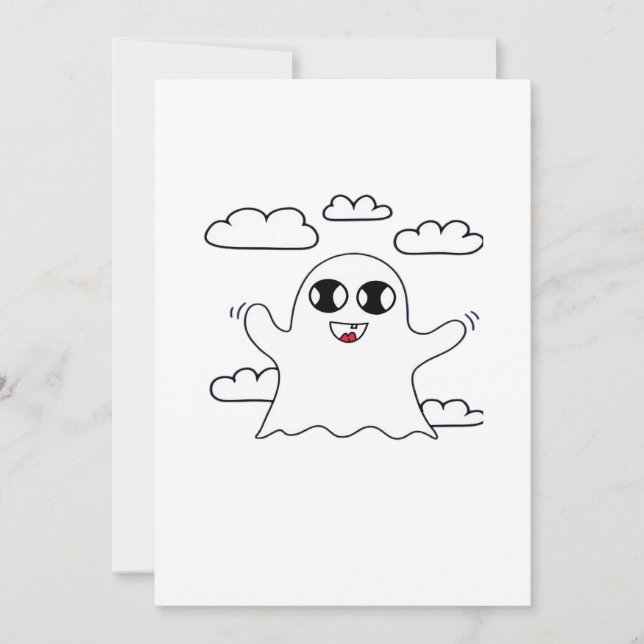 Cute Little Boo Creative Style Holiday Card (Front)