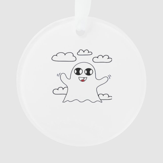 Cute Little Boo Creative Style Ornament (Front)