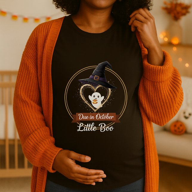 Cute Little Boo Due in October  Halloween Pregnant T-Shirt (Creator Uploaded)