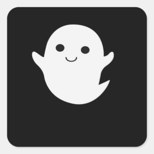 Cute Little Boo Fitted Square Sticker