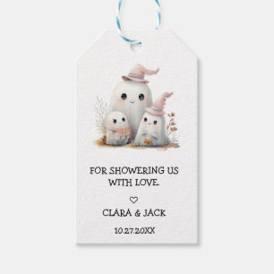 cute little boo girl First Halloween Baby shower Gift Tags