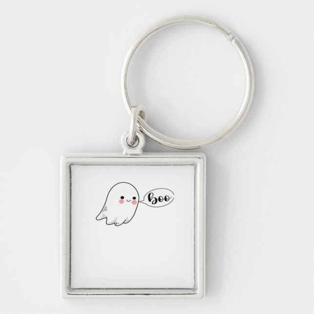 Cute Little Boo Graphic Cool Aesthetic Key Ring (Front)