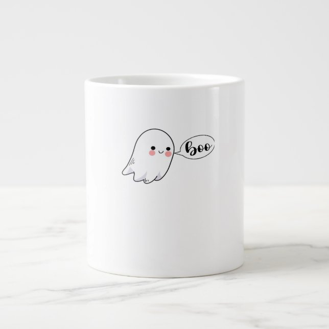 Cute Little Boo Graphic Cool Aesthetic Large Coffee Mug (Front)