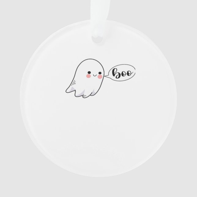 Cute Little Boo Graphic Cool Aesthetic Ornament (Front)
