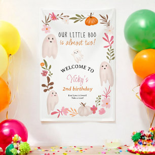 Cute Little Boo Halloween 2nd Birthday Welcome Banner